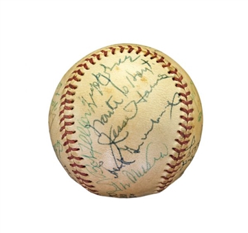 Hall of Famers Multi-Signed Baseball with 23 Signatures Including Satchel Paige and Hank Greenberg